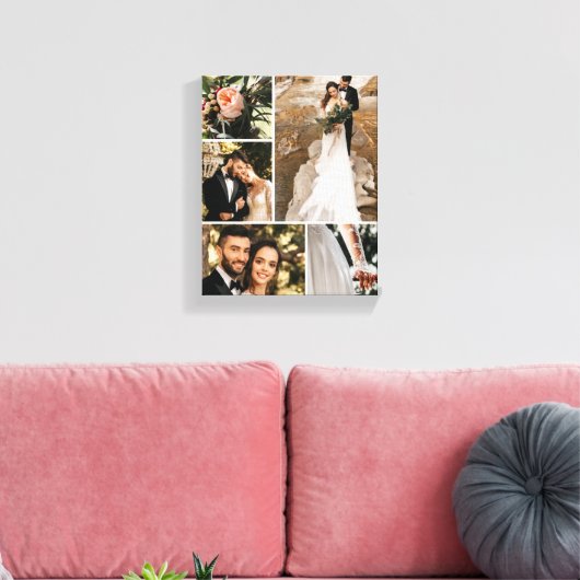 Custom Wedding Family Foto Collage Leinwanddruck (Insitu (Wohnzimmer))