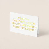 Custom Wedding FAVOR ENCLOSURE CARDS - GOLD DRUCKE Folienkarte (Vorderseite)