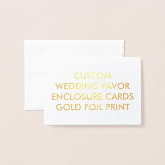 Custom Wedding FAVOR ENCLOSURE CARDS - GOLD DRUCKE Folienkarte (Vorderseite mit Umschlag)