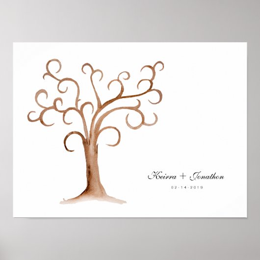 Custom Wedding Fingerprint Tree Gästebuch (Vorne)