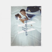 Custom Wedding Foto and Monogram Fleecedecke (Vorderseite)