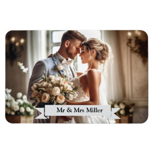Custom Wedding Foto Announcement Magnet
