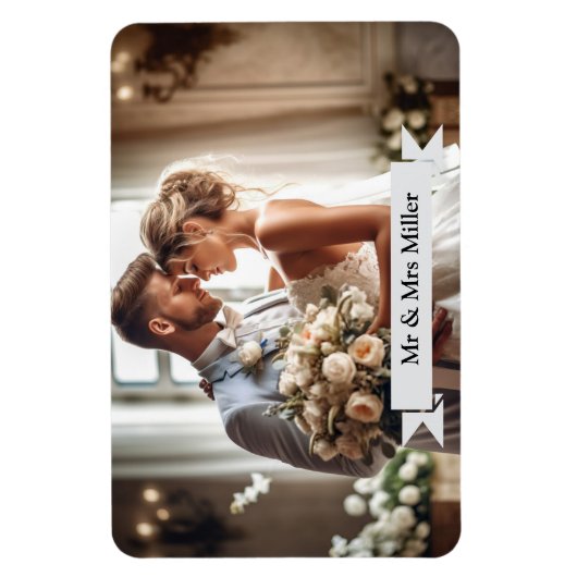 Custom Wedding Foto Announcement Magnet (Vertikal)