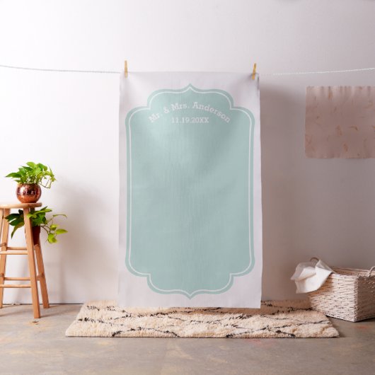 Custom Wedding Foto Backdrop - Mr. & Mrs. Mint Stoff (Beispiel)