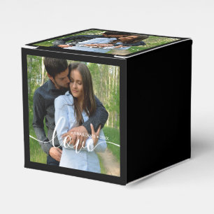 Custom Wedding Foto Black Geschenkschachtel