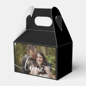 Custom Wedding Foto Black Gevor Box Geschenkschachtel (Rückseite)