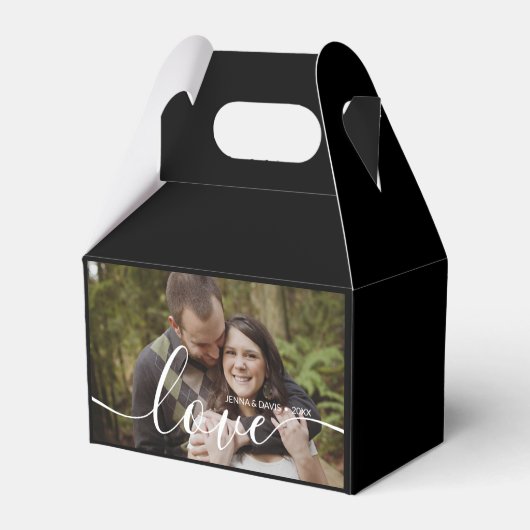 Custom Wedding Foto Black Gevor Box Geschenkschachtel (Vorderseite)