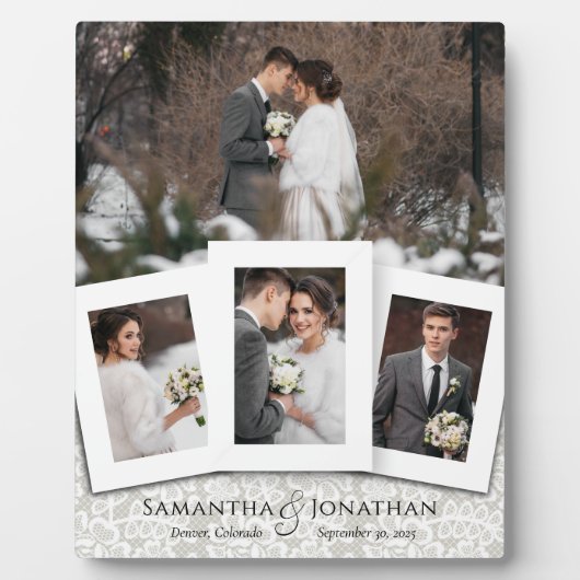Custom Wedding Foto Collage Plaque Fotoplatte (Vorderseite)