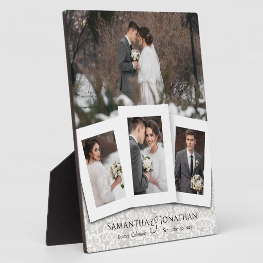 Custom Wedding Foto Collage Plaque Fotoplatte (Seite)