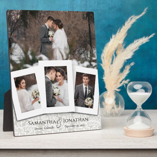 Custom Wedding Foto Collage Plaque Fotoplatte (Seite)