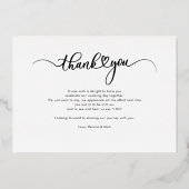 Custom Wedding Foto Dankeschön Card Folieneinladung (Rückseite)