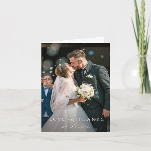 Custom Wedding Foto Dankeskarte (Vorderseite)