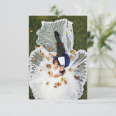 Custom Wedding Foto Dankeskarte (Stehend Vorderseite)