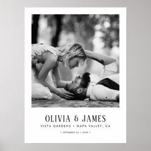 Custom Wedding Foto & Details Museum Style Poster