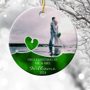 Custom Wedding Foto Erste Weihnacht Keramik Ornament