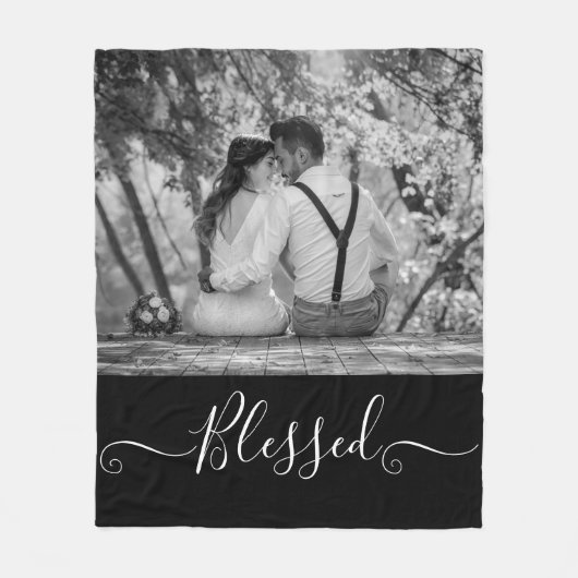 Custom Wedding Foto Fleece Blanket (Vorderseite)