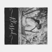 Custom Wedding Foto Fleece Blanket (Vorderseite (Horizontal))