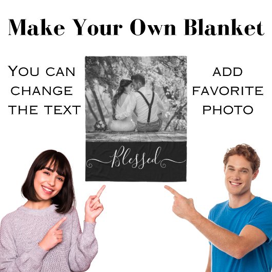 Custom Wedding Foto Fleece Blanket