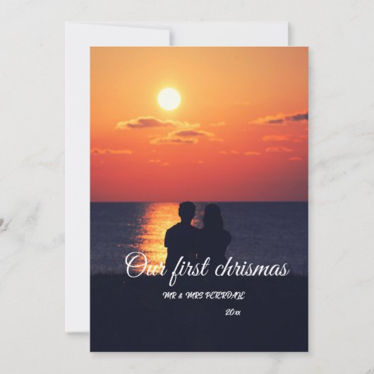 Custom Wedding Foto geklappt Danke Karte (Vorderseite)