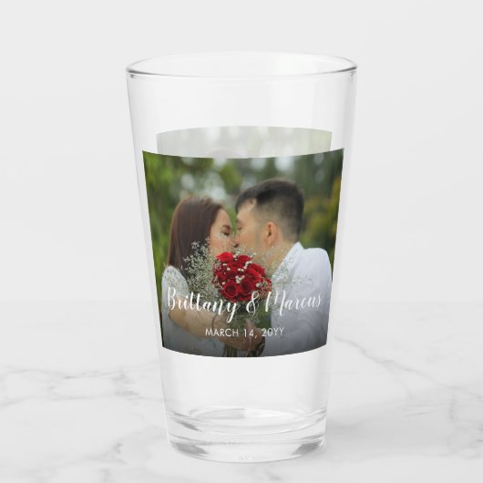 Custom Wedding Foto Glas (Rückseite)