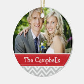 Custom Wedding Foto Keepake Holiday Ornament (Links)