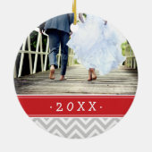 Custom Wedding Foto Keepake Holiday Ornament (Hinten)