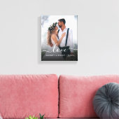 Custom Wedding Foto Liebe White Script Leinwanddruck (Insitu (Wohnzimmer))
