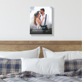 Custom Wedding Foto Liebe White Script Leinwanddruck (Insitu (Schlafzimmer))