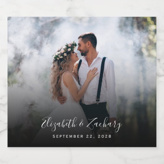 Custom Wedding Foto Personalisiert Schaumweinetikett (Einzelnes Label)