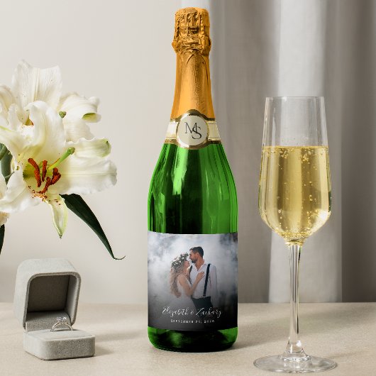 Custom Wedding Foto Personalisiert Schaumweinetikett