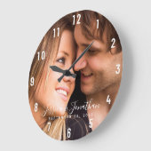 Custom Wedding Foto Personalisierter Jahrestag Große Wanduhr (Winkel)