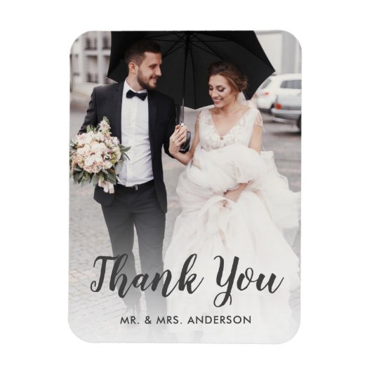 Custom Wedding Foto Script Vielen Dank Magnet (Vertikal)