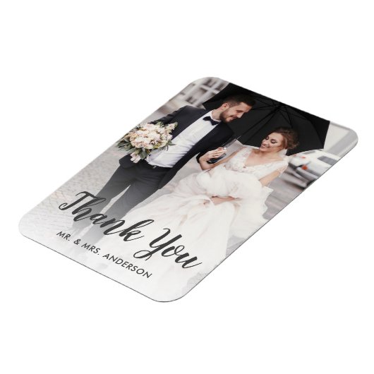 Custom Wedding Foto Script Vielen Dank Magnet (Linke Seite)