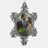 Custom Wedding Foto Snowflake Ornament (Links)