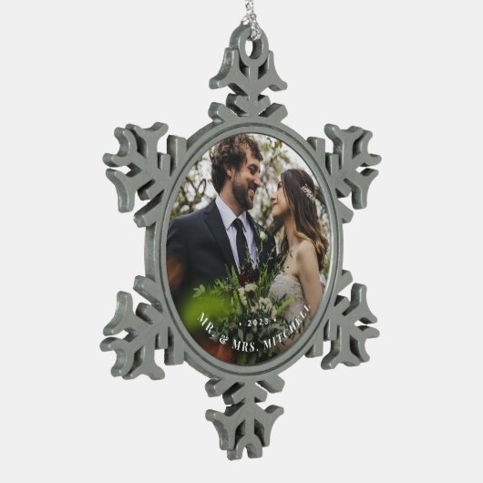 Custom Wedding Foto Snowflake Ornament (Links)
