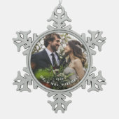 Custom Wedding Foto Snowflake Ornament (Vorderseite)