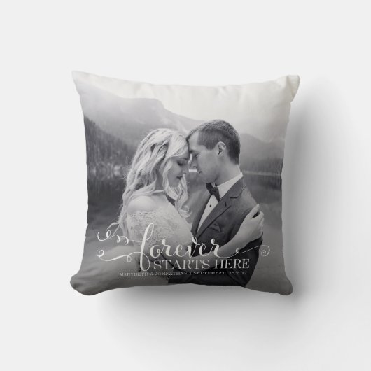Custom Wedding Foto Throw Kissen (Vorderseite)