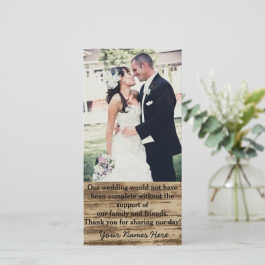 Custom Wedding Foto Vielen Dank Karten (Stehend Vorderseite)