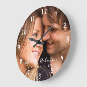 Custom Wedding Foto von Personalized Large Clock Große Wanduhr (Winkel)