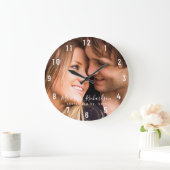 Custom Wedding Foto von Personalized Large Clock Große Wanduhr (Zuhause)