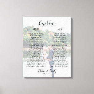 Custom Wedding Foto & Vows Canvas Print Leinwanddruck