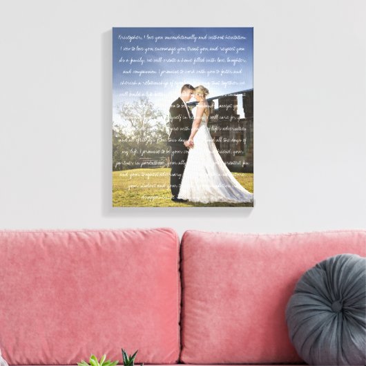 Custom Wedding Foto & Vows Leinwanddruck (Insitu (Wohnzimmer))