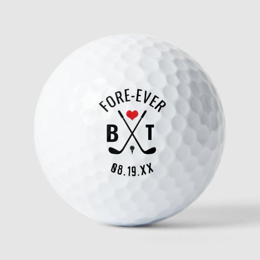 Custom Wedding Gefallen Fore-Ever Personalisiert Golfball (Vorderseite)