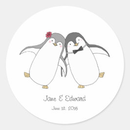 Custom Wedding Gefallen Sticker Niedlich Pinguine 