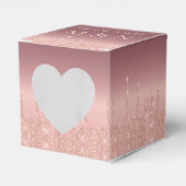 Custom Wedding Gevor Box Rose Gold Blush Sparkle Geschenkschachtel (Vorderseite)