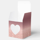 Custom Wedding Gevor Box Rose Gold Blush Sparkle Geschenkschachtel (Geöffnet)