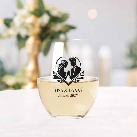 Custom Wedding Glassware Weinglas Ohne Stiel (Insitu (Hochzeit))