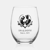 Custom Wedding Glassware Weinglas Ohne Stiel (Vorderseite)