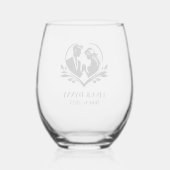 Custom Wedding Glassware Weinglas Ohne Stiel (Rückseite)