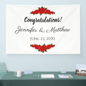 Custom Wedding Glückwunsch Banner Rote Rosen (Messe)